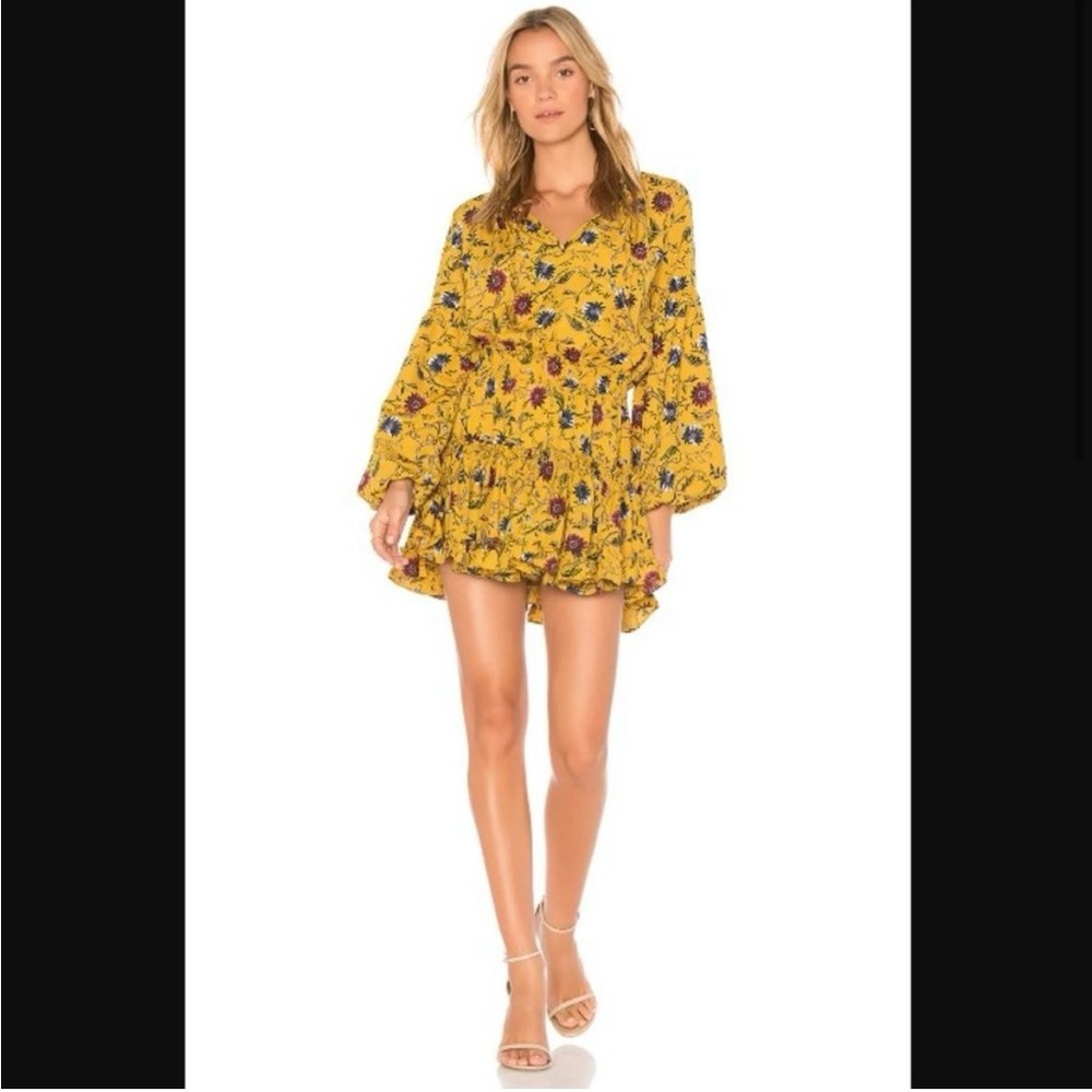 Misa Los Angeles Multi Violet Marigold Floral Print Mini Dress